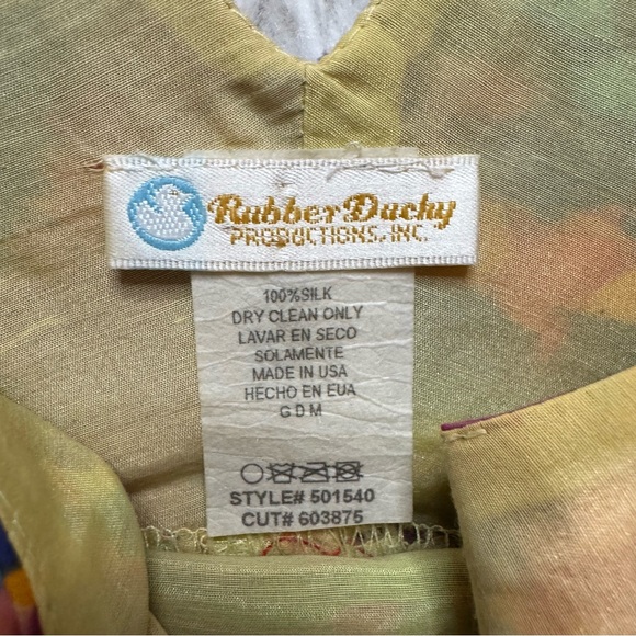 Rubber Ducky Multi Color Dress Size Small  100% Silk multi color - Picture 8 of 8